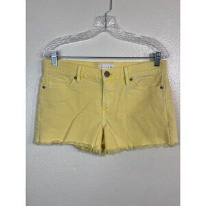 Loft Yellow Denim Frayed Hem Shorts Size 6 Summer Spring Beach vacation Boho